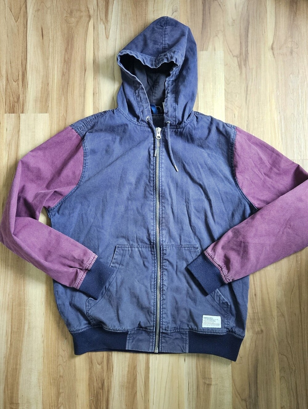Vintage Divided Retro Hooded Colorblock Cotton Jacket
